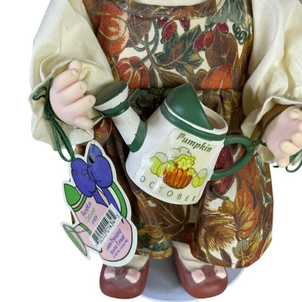 Vintage Collectible Doll with Stand Precious Moments 1434 Pumpkin October 1995